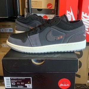 Nike Air Jordan 1 Low SE Craft Inside Out Black Grey Shoes DN1635-001 DV0478-001